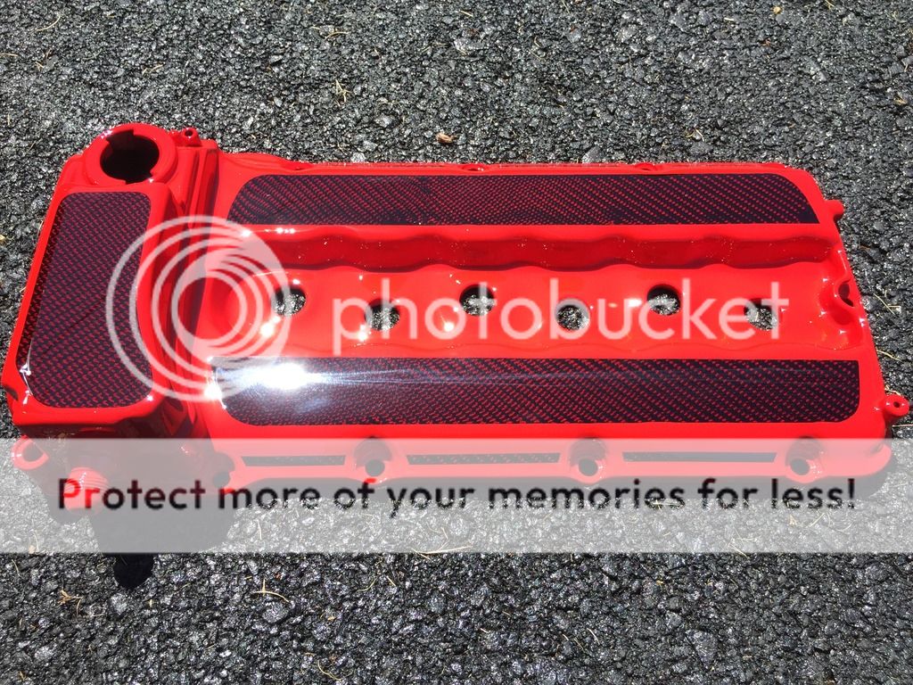 F.S. Mk5 valve cover custom painted and carbon fiber insert VW Vortex